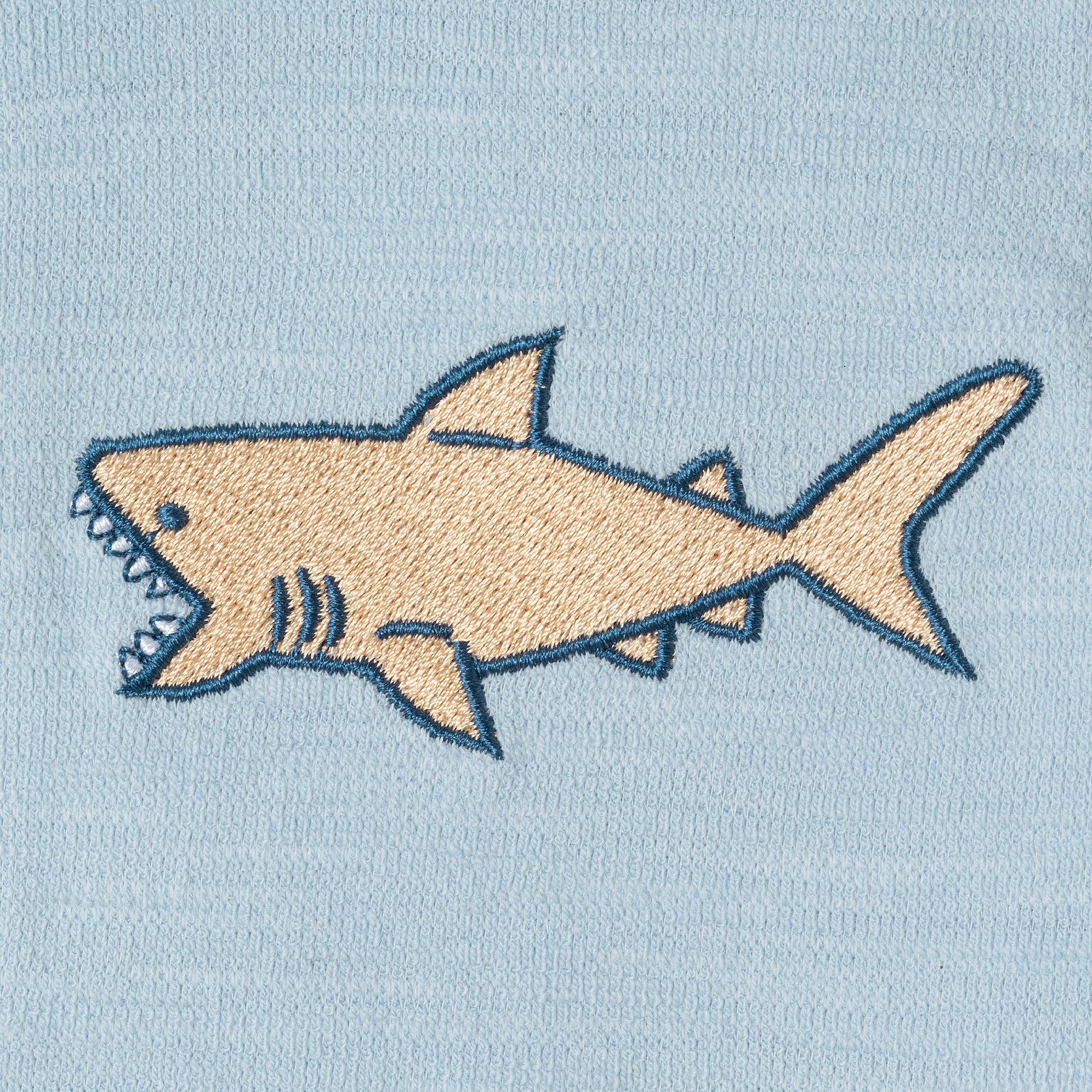 Textured Polo and Shorts Set | Light Blue Shark