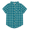 Boys Nile Blue & Teal Gingham Short-Sleeve Button-Up
