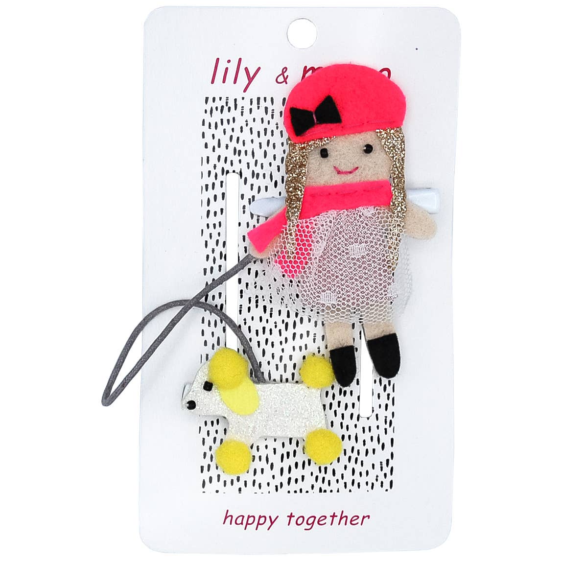 French Gal & Poodle Pal Kids Handmade Hair Clips- Multi