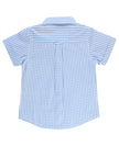 Boys Cornflower Blue Gingham Short Sleeve Button Down Shirt