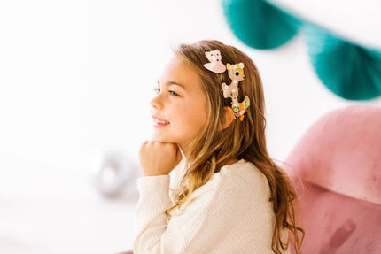 Loving Bear Hair Clip - Pink and Cream