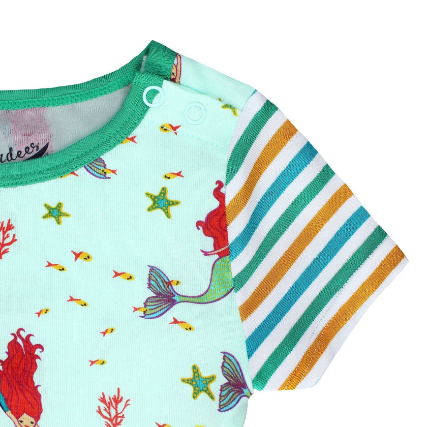 Brilliant-Sea Mermaids Romper with Side Zipper (3M-24M)