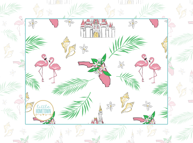 Pink Florida Baby Burp/Bib Combo