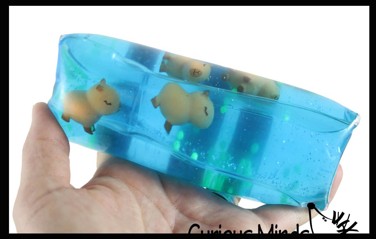 Jumbo Capybara Animal Water Filled Tube Snake Stress Toy -