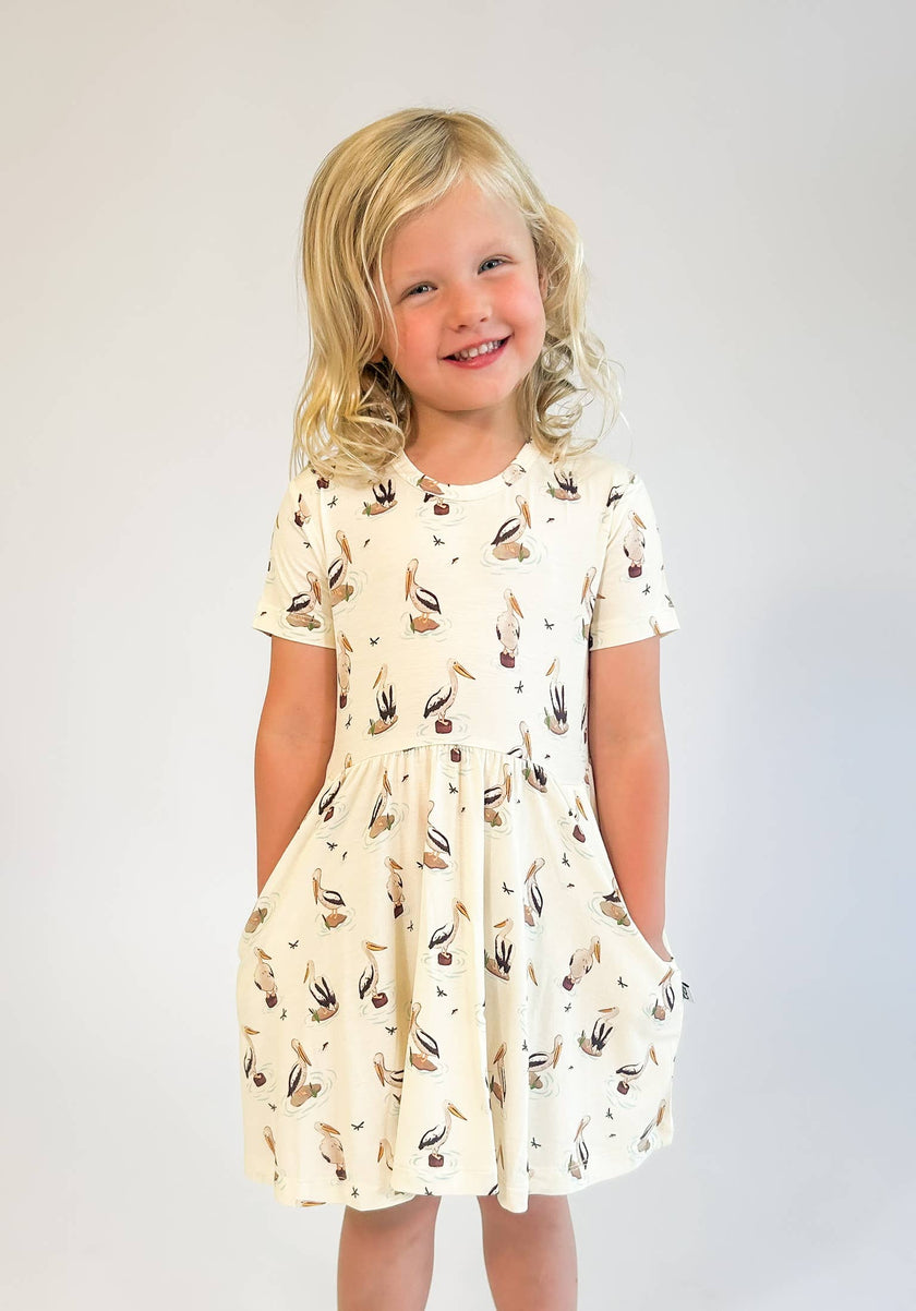 Pelicans Bamboo Short Sleeve Pocket Dress