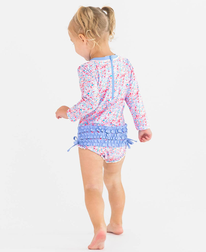 Sparkle Shimmer On Long Sleeve One Piece Rash Guard