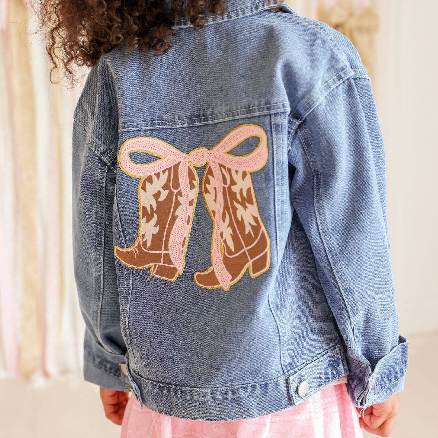 Cowgirl Cutie Patch Western Denim Jacket - Kids Clothing