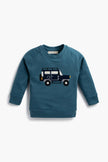 Embroidered Crewneck Sweatshirt Explorer Car Organic Cotton