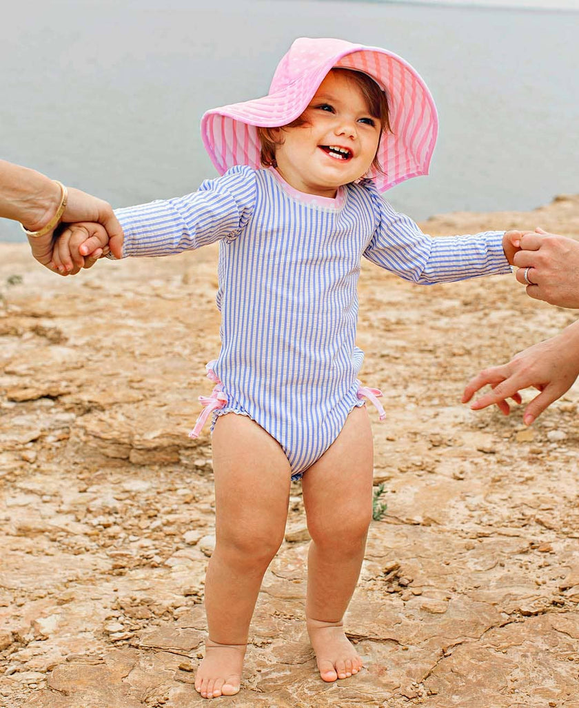 Girls Pink Polka Dot Swim Hat