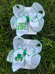 Shamrock Embroidered Hair Bow