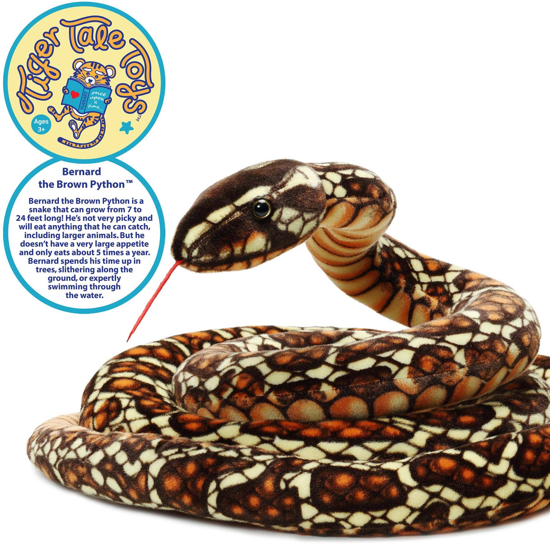 Bernard The Brown Python | 114 Inch Stuffed Animal Plush