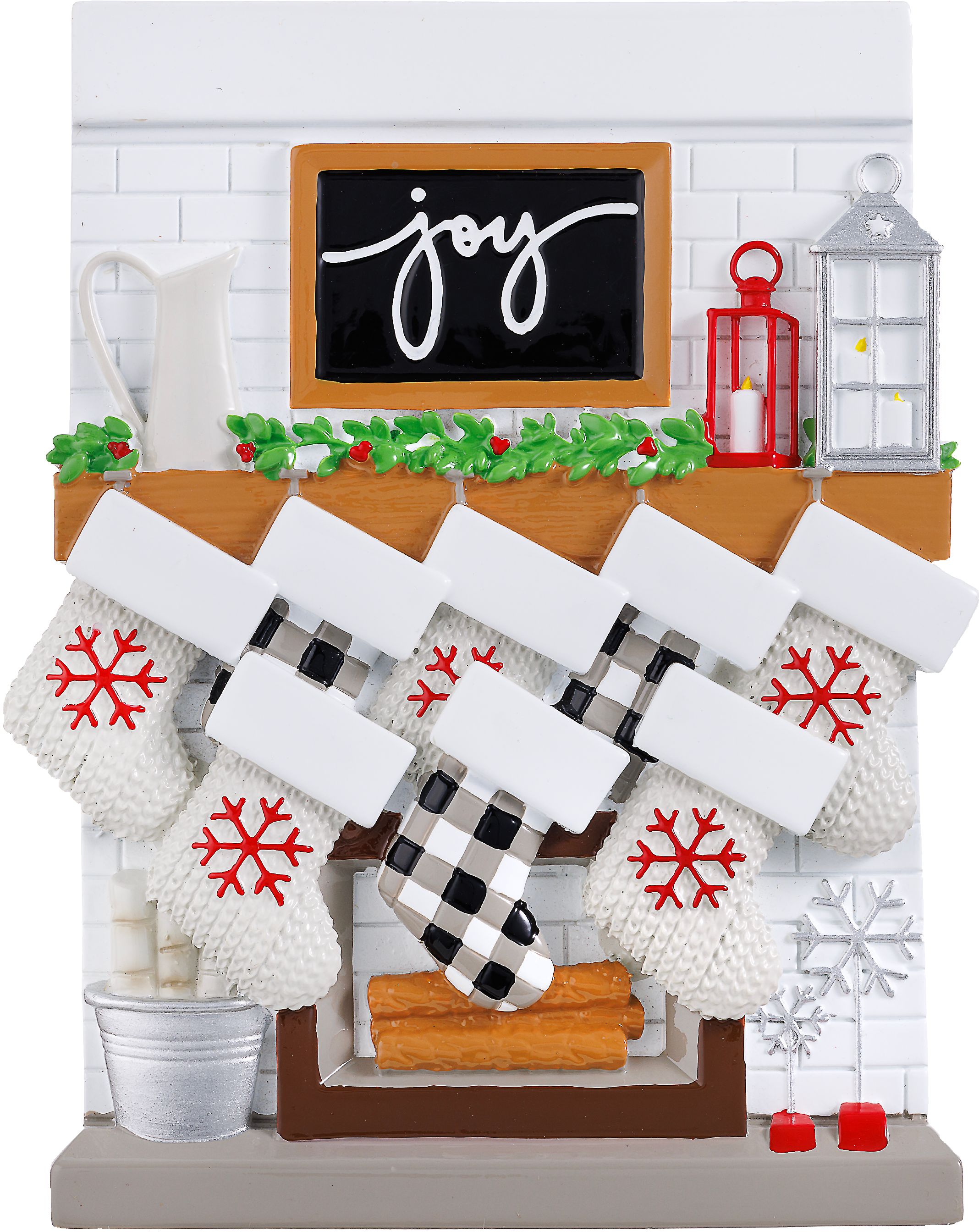 Fireplace Mantle Family Personalized Ornament