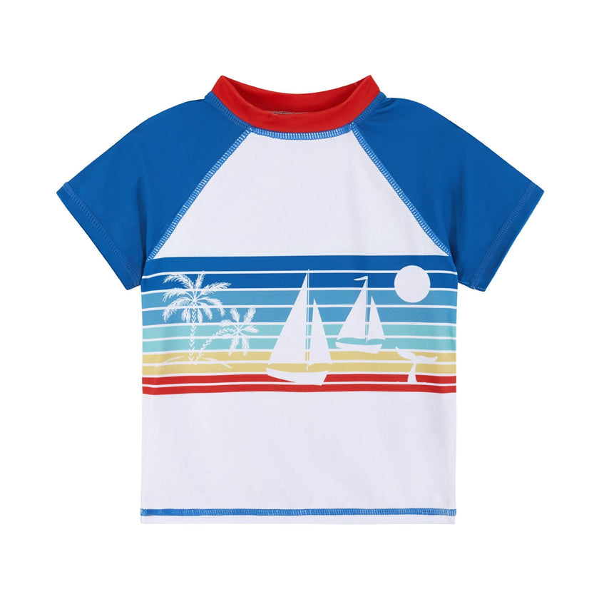 Sailboat Graphic Raglan Rashguard and Boardshort