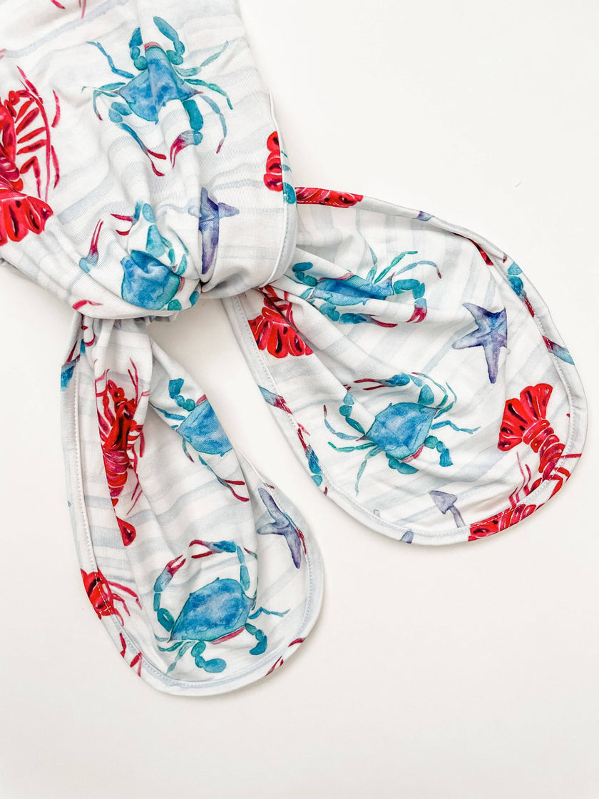 Lobster and Crab Newborn Knotted Gown