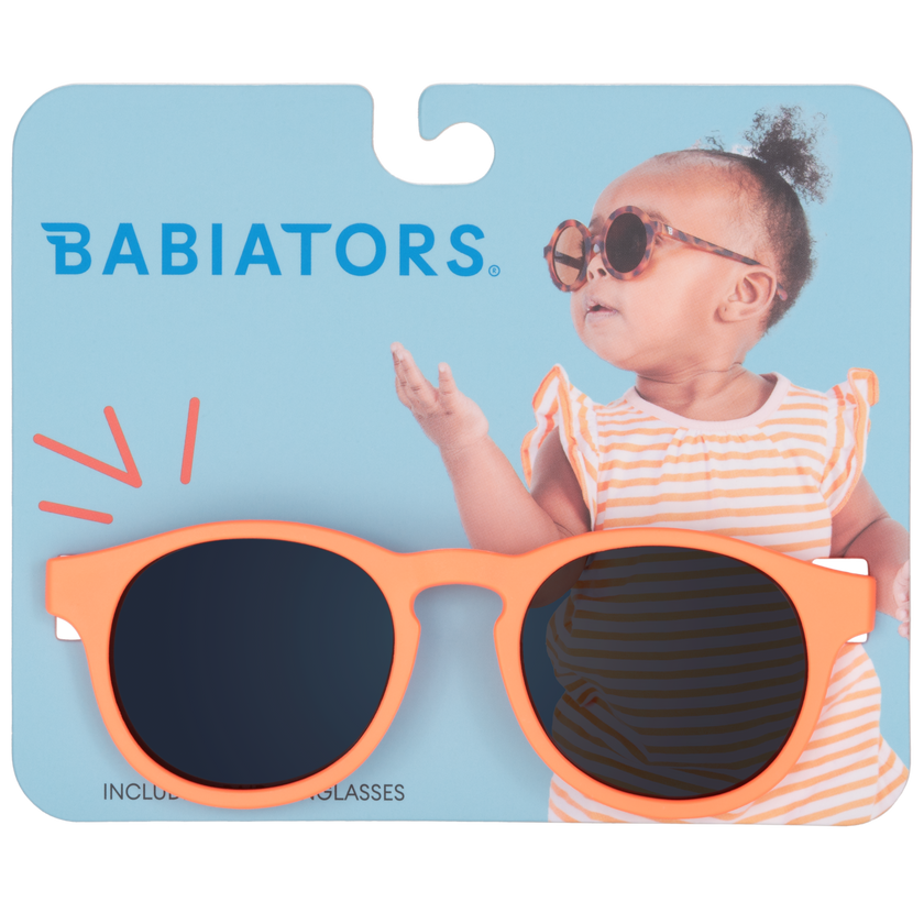 Vivid Neon Orange Keyhole Sunglasses on Peggable Hangtag
