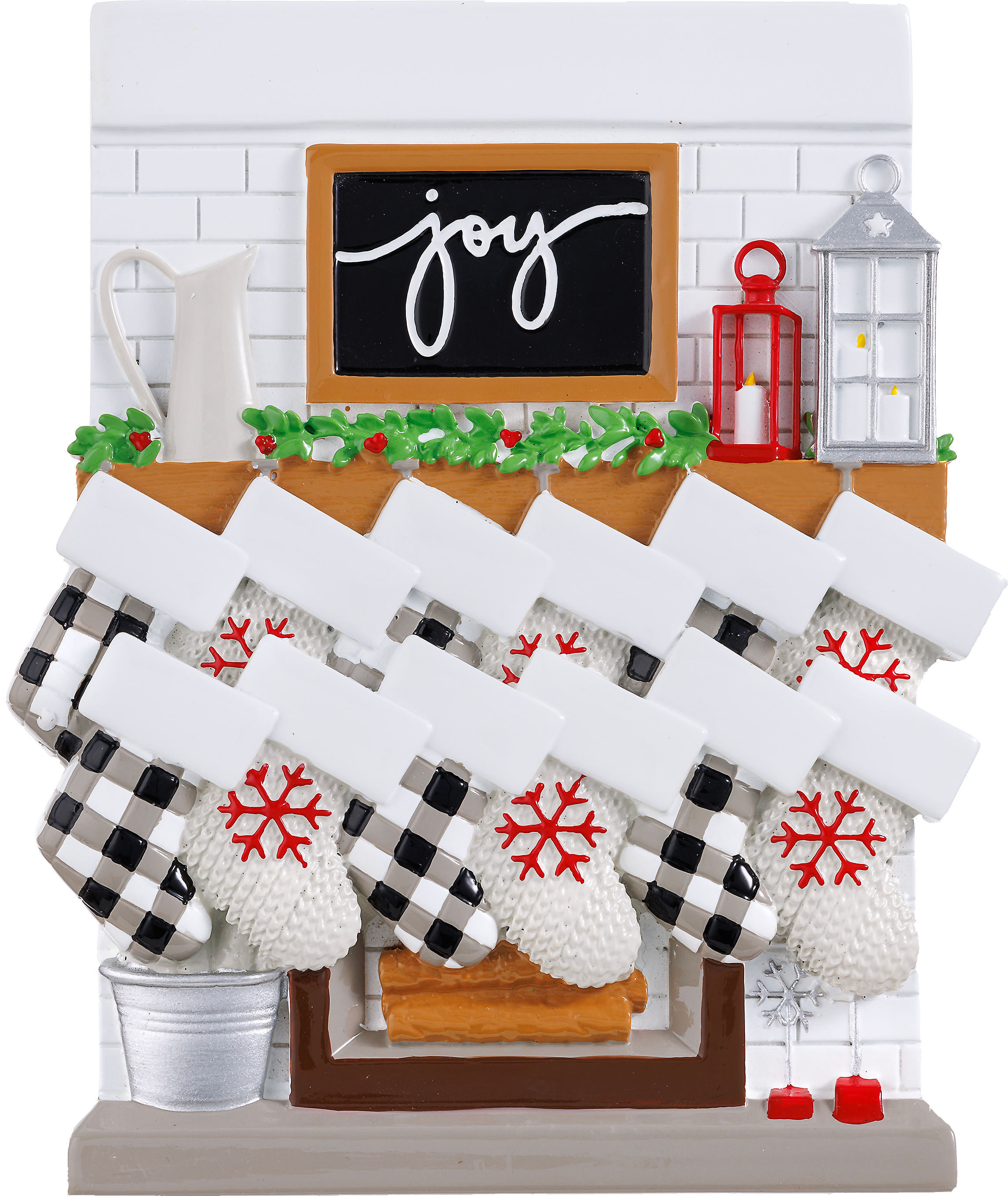 Fireplace Mantle Family Personalized Ornament