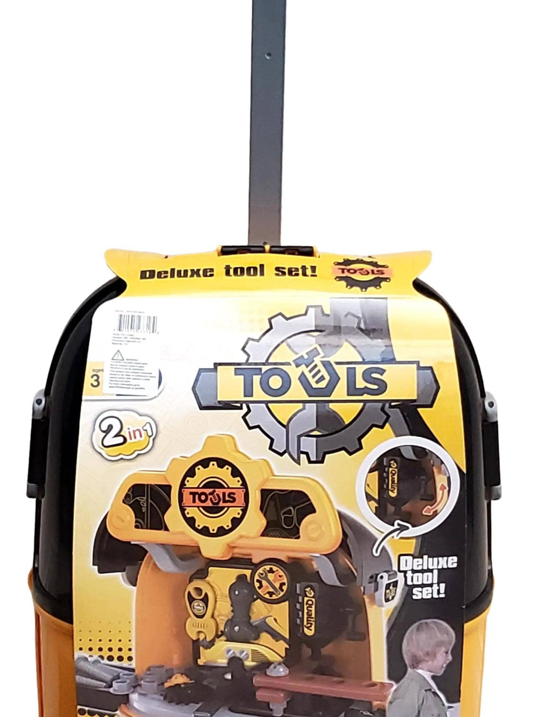 2 in 1 Deluxe Tool Kids Luggage Playset - Yellow