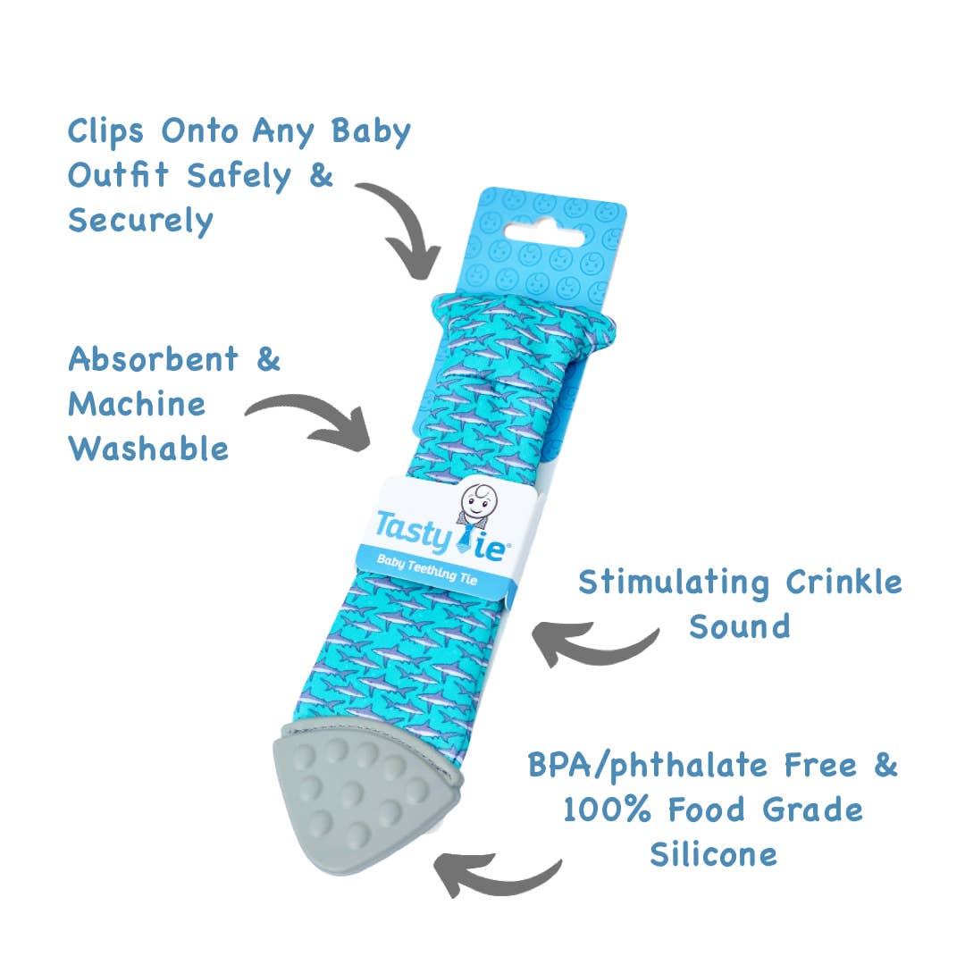 Shark Tasty Tie Teether, Crinkle Toy