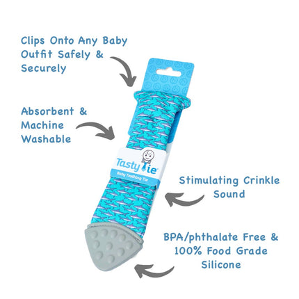Shark Tasty Tie Teether, Crinkle Toy