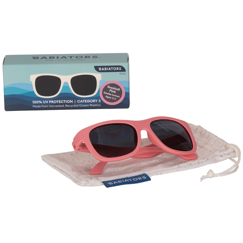 Kids Eco Collection: Navigator Sunglasses in Seashell Pink