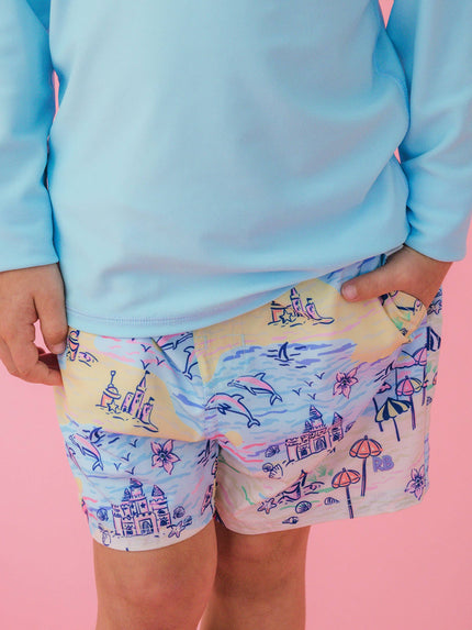 Boys Beach Day Performance Hybrid Swim Trunks