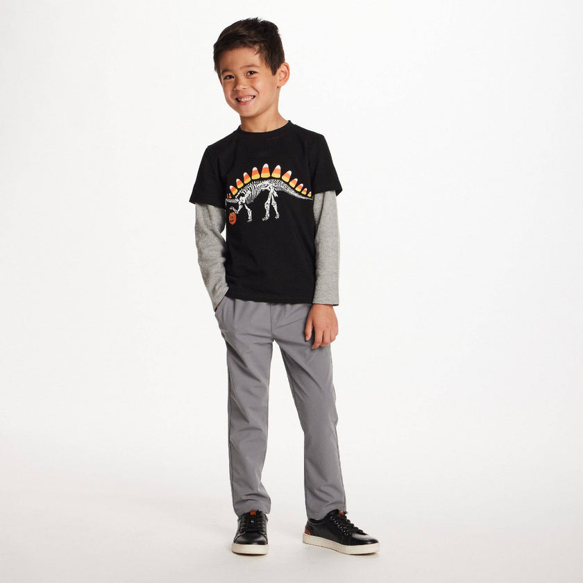 Kids Halloween Graphic Twofer Tee | Candy Dino