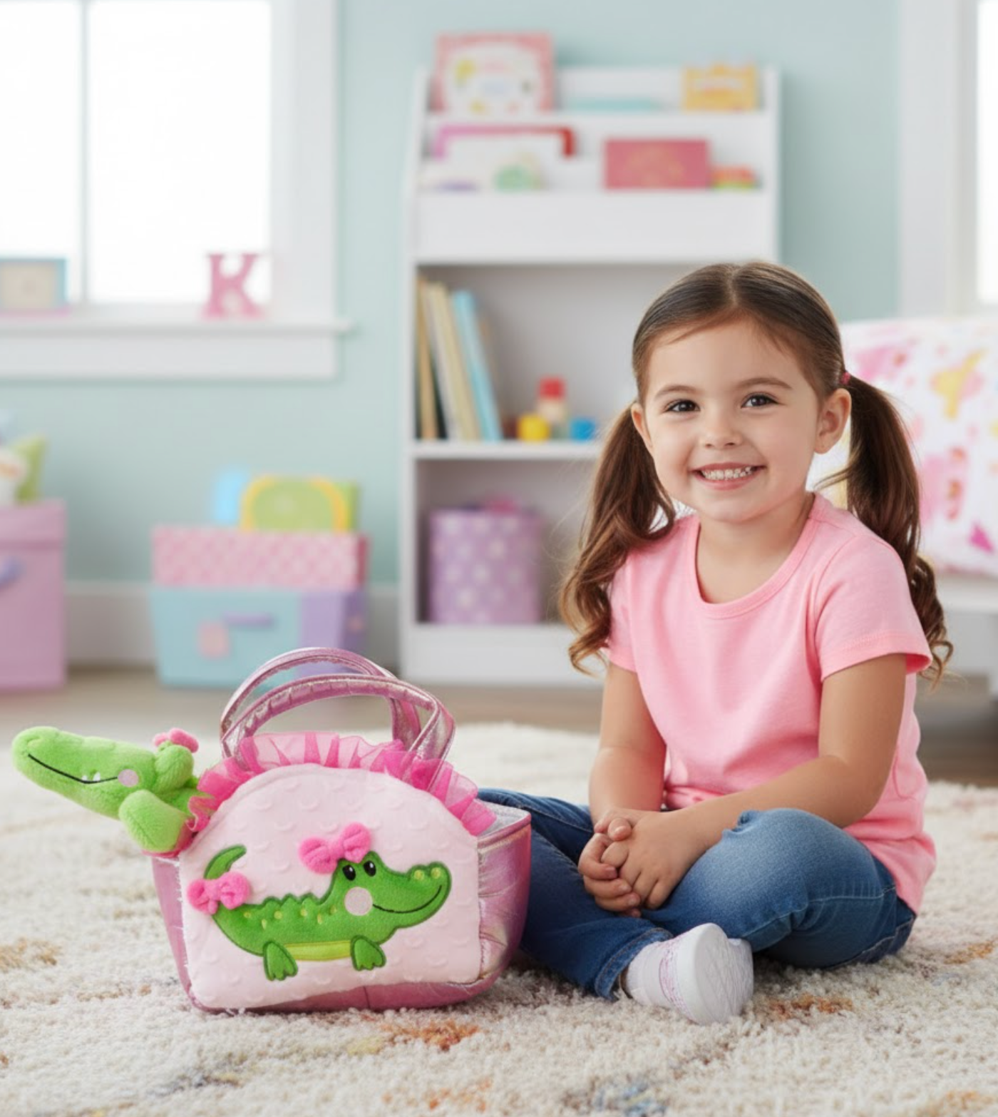 Plush Animal Set with Purse - Alligator