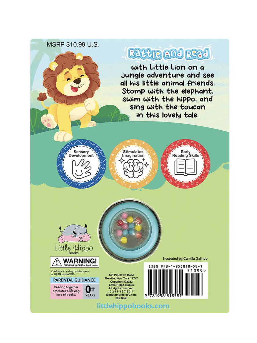 Jungle Journey - Children's Rattle and Read Interactive Sensory Board Book with Spinning Rattle
