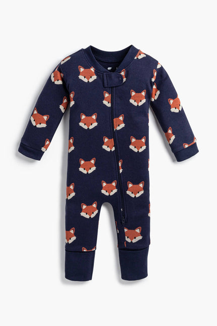 One-Piece Baby Pajamas Fox Friends Organic Cotton