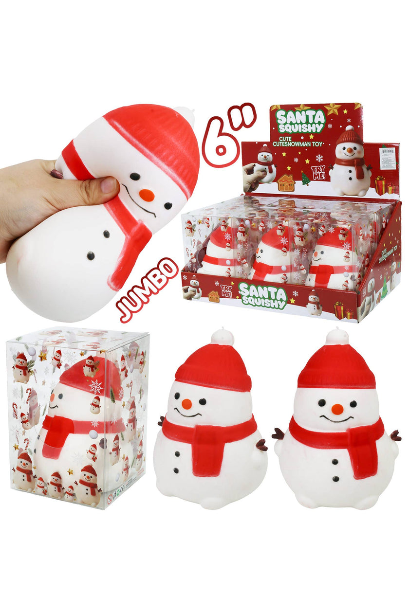 JUMBO 6 Inch Cute Snowman Fluffy Slime Filled Squishy Toy