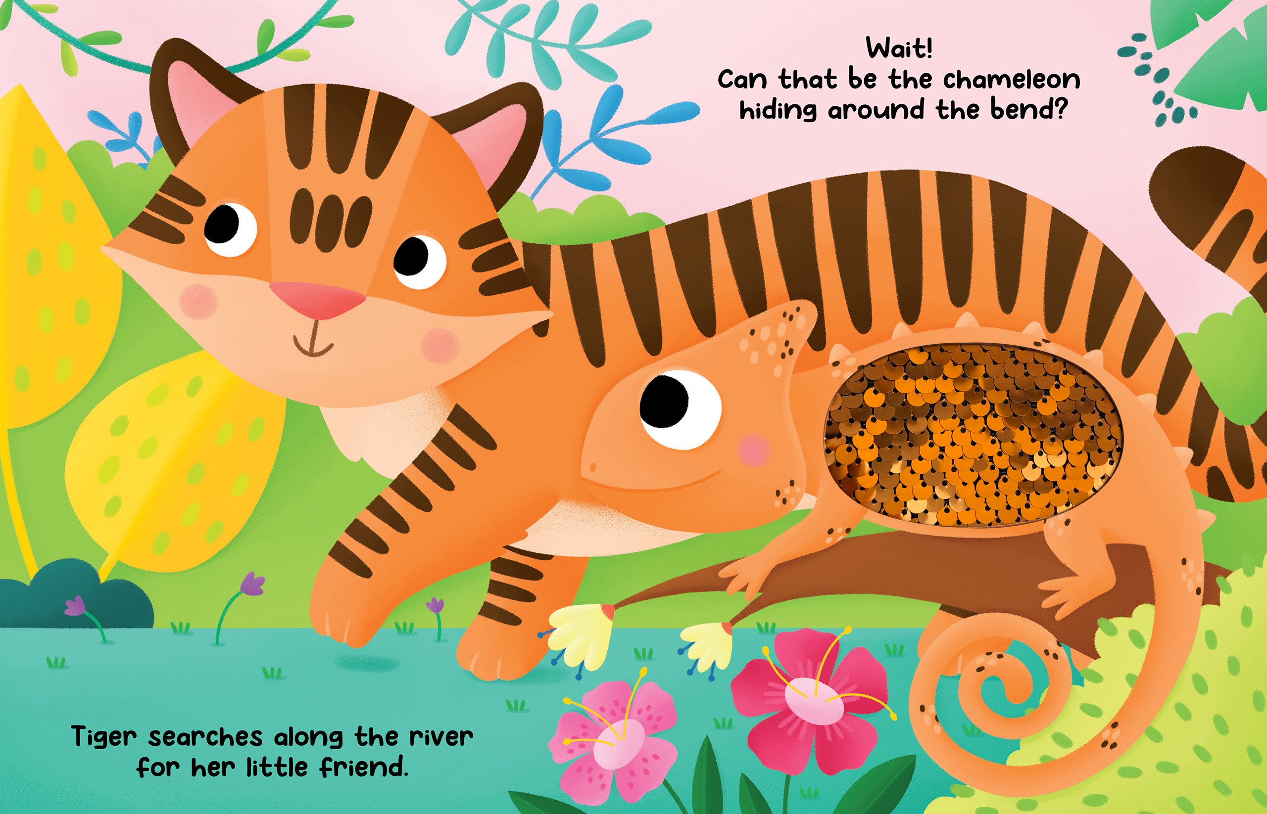 Chameleon's Colors- Sensory Storybook with 2-Way Sequins