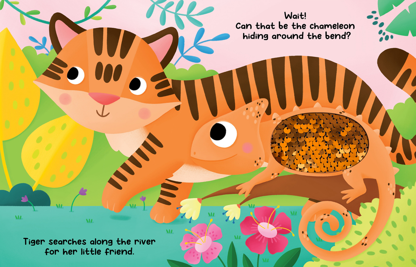 Chameleon's Colors- Sensory Storybook with 2-Way Sequins