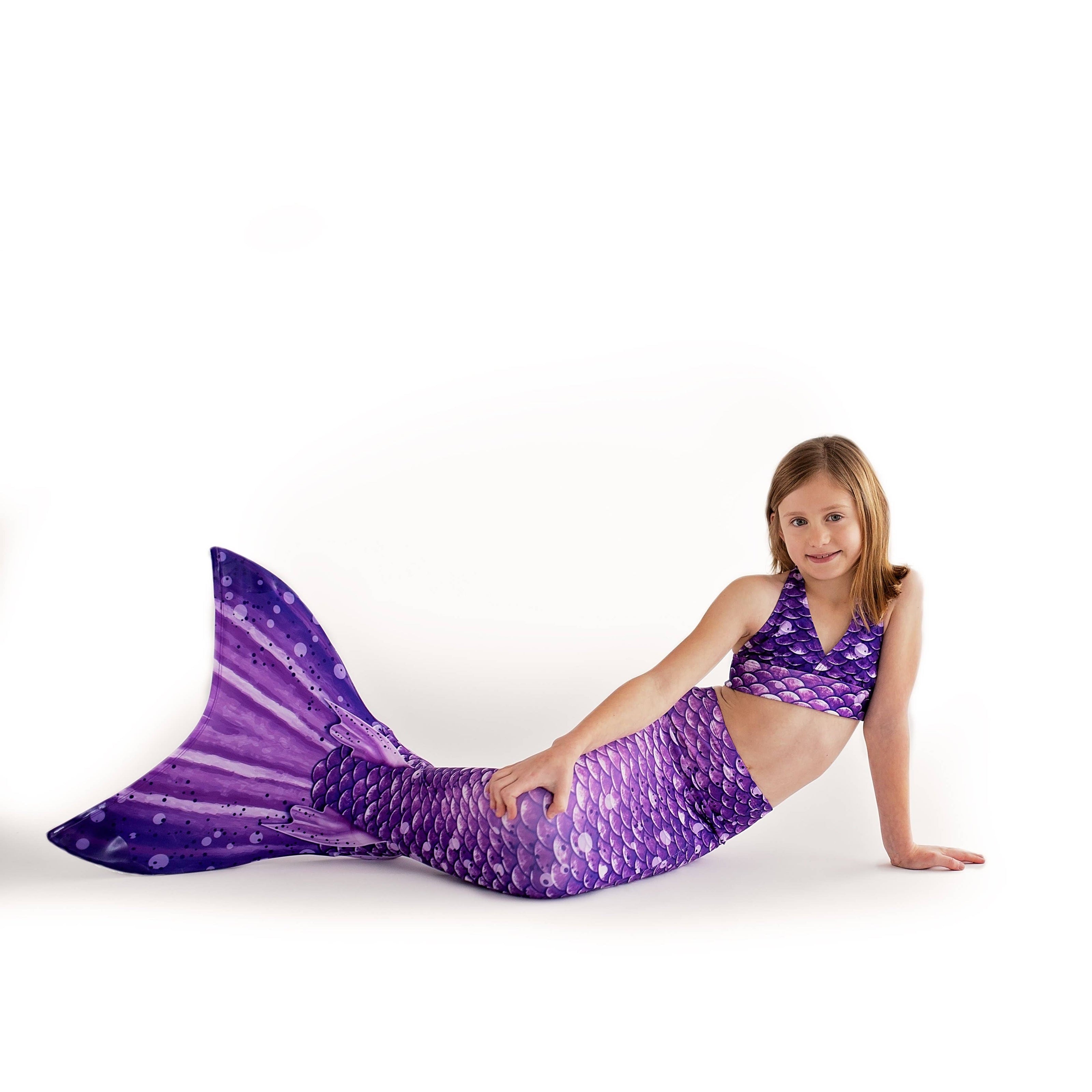 Paradise Purple Mermaid Tail + Monofin Set for kids, girls, teens, and women (pool toy)