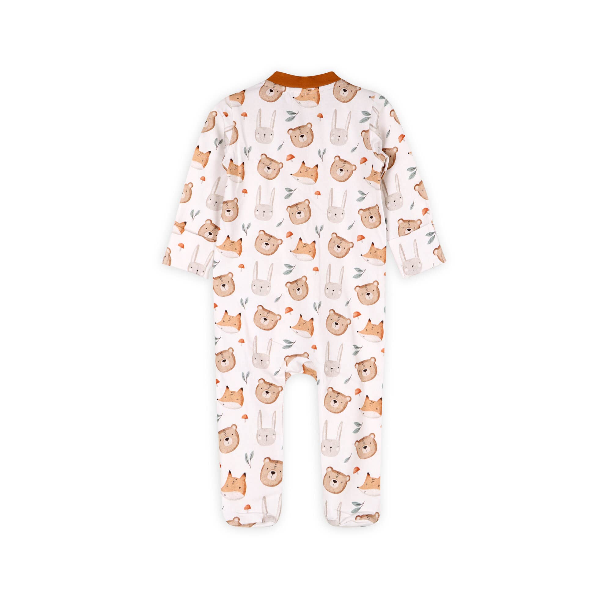 Forest Animals Baby Zippered Footie Jumpsuit -Organic Jersey