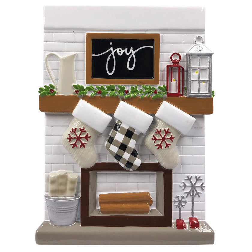 Fireplace Mantle Family Personalized Ornament