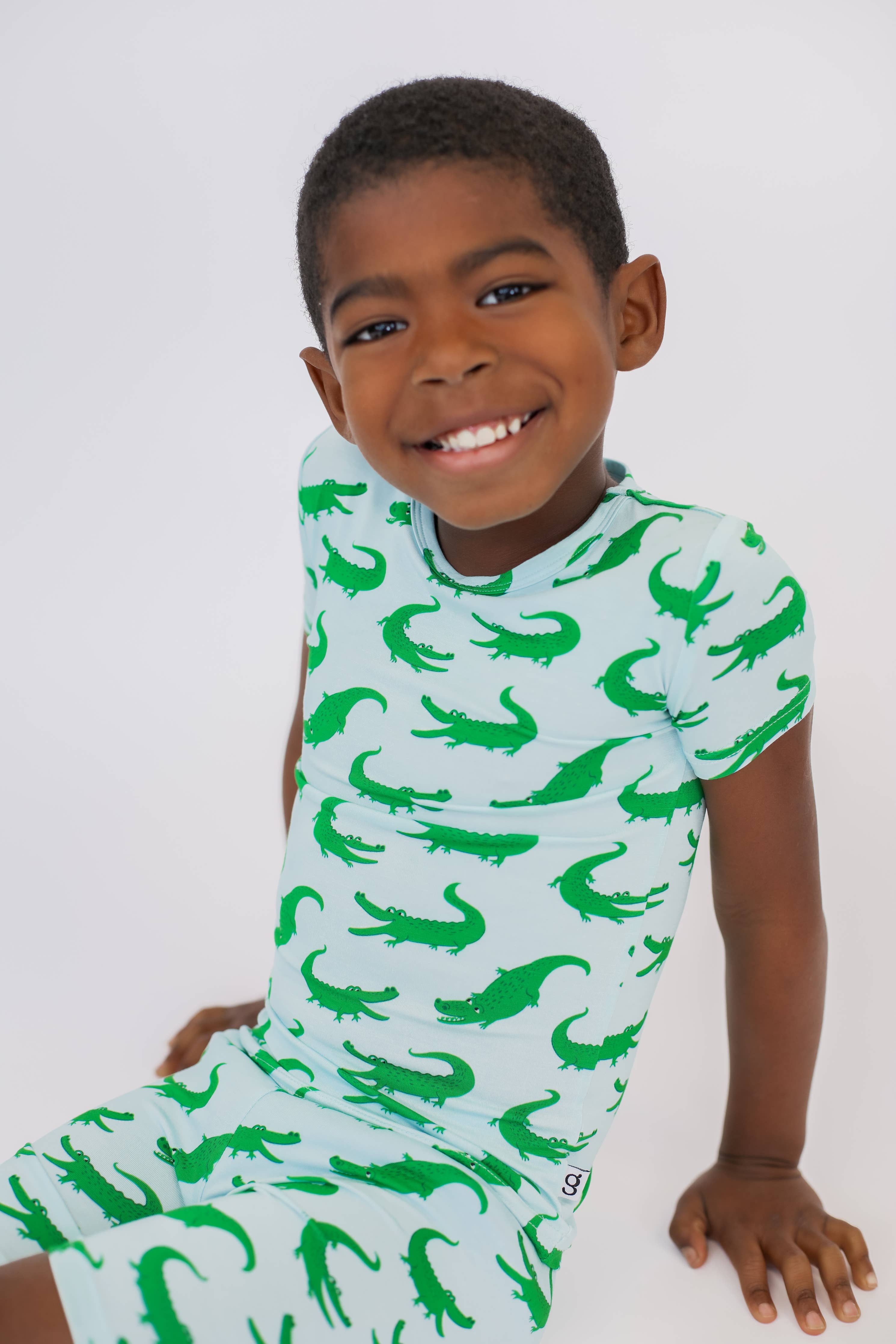 Short Sleeve Two Piece PJs - Alligators
