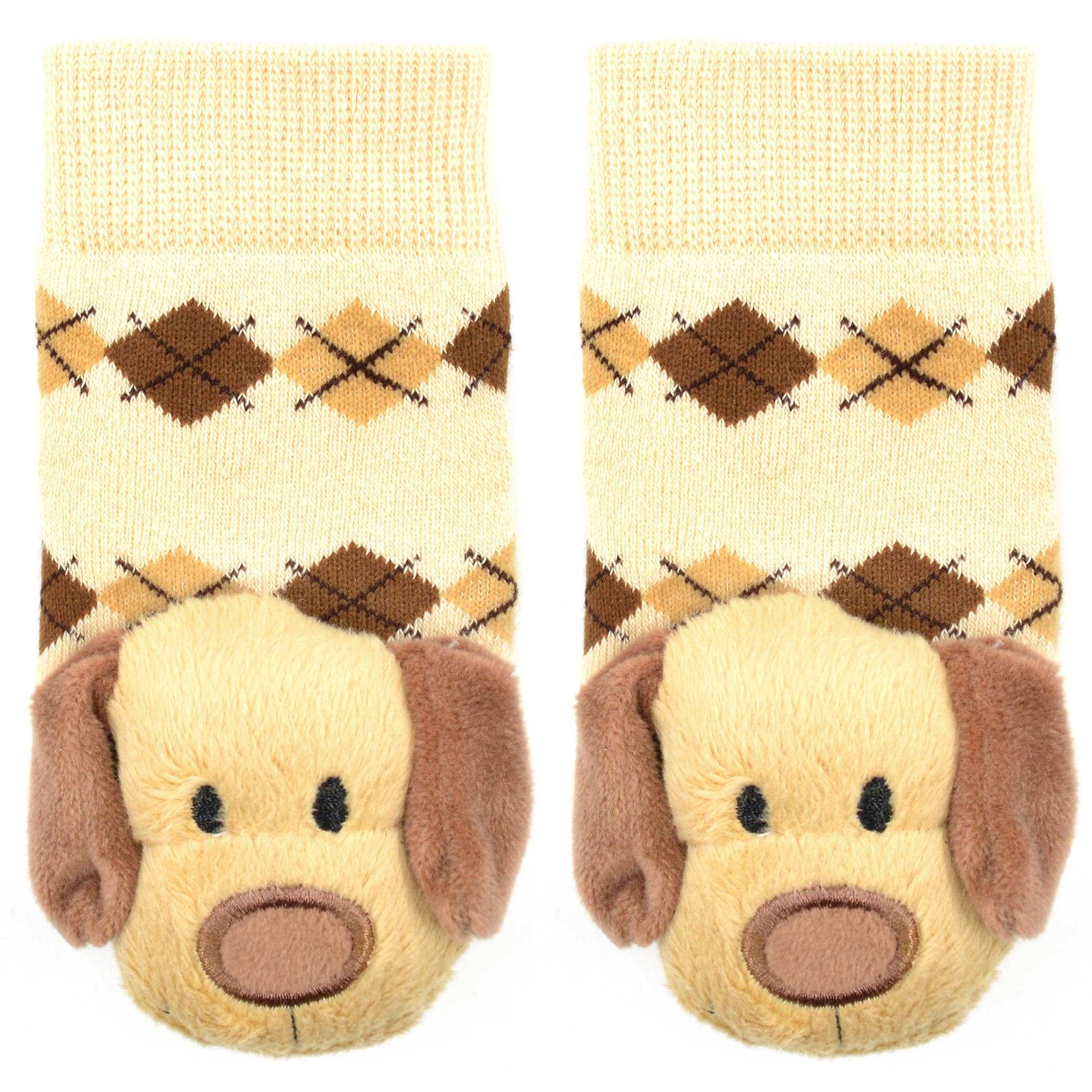 Brown Dog Rattle Socks
