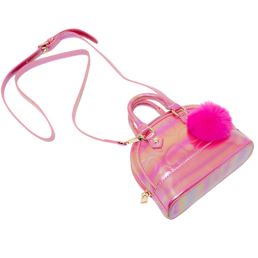 Shiny Dotted Heart Moon Handbag