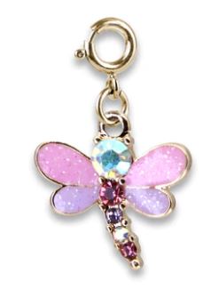 Gold Glitter Dragonfly Charm
