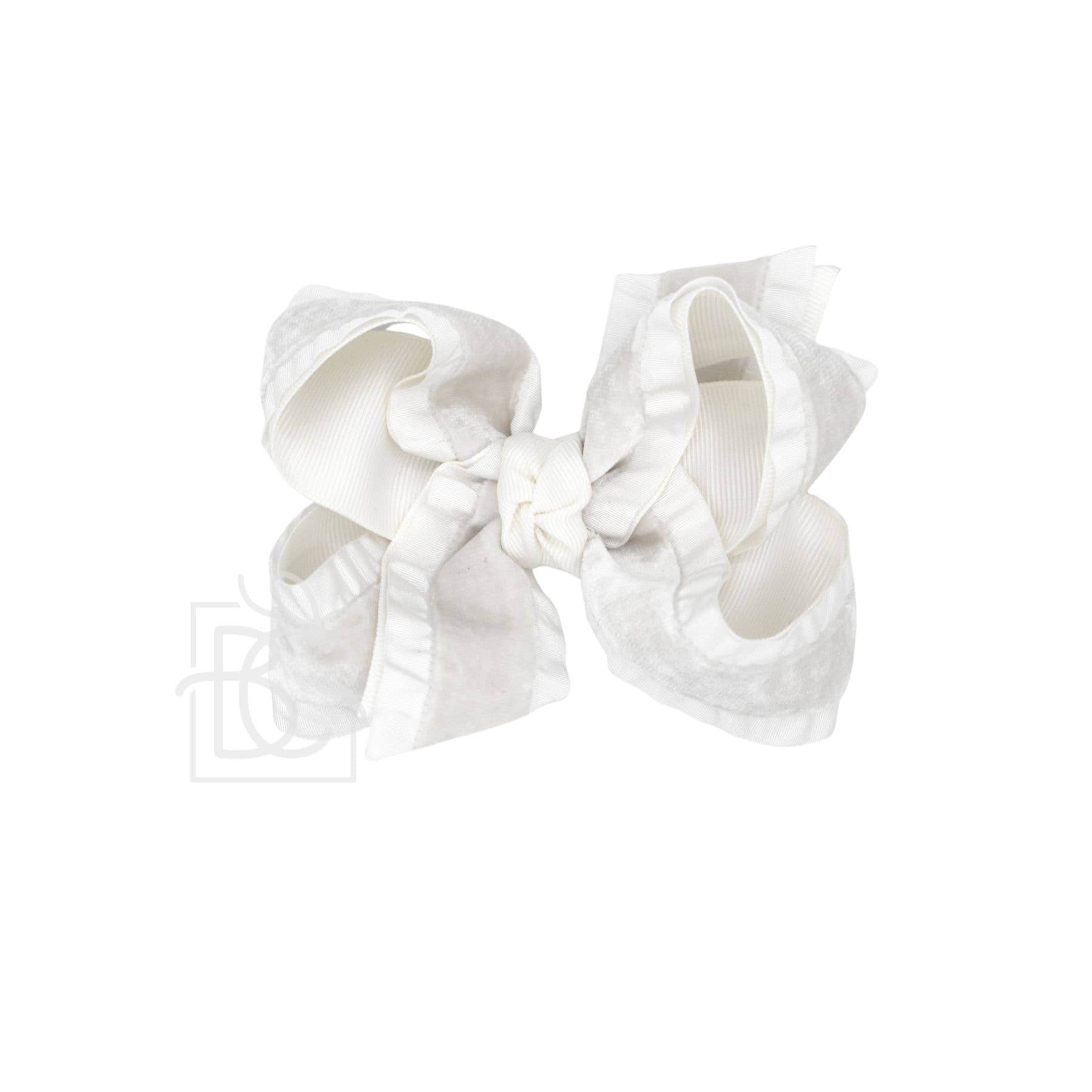 Double Ruffle/ Grosgrain Layered Hair Bow
