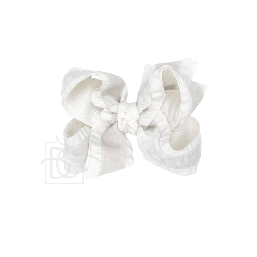 Double Ruffle/ Grosgrain Layered Hair Bow