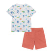 Henley Tee Set - White Dino