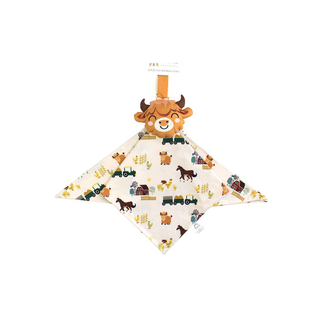 On the Farm Highland Cow Bamboo Lovey