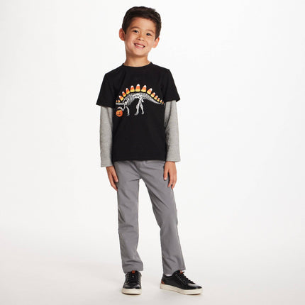 Kids Halloween Graphic Twofer Tee | Candy Dino