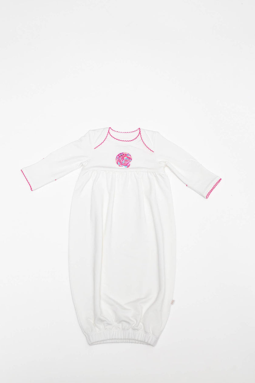 Pip Embroidered Gown -Seashell
