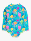 Girls Neon Jelly Time Long Sleeve One Piece Rash Guard Swimsuit