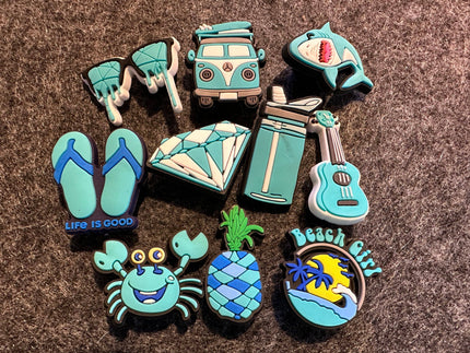 Blue Theme Beach Shoe Charms
