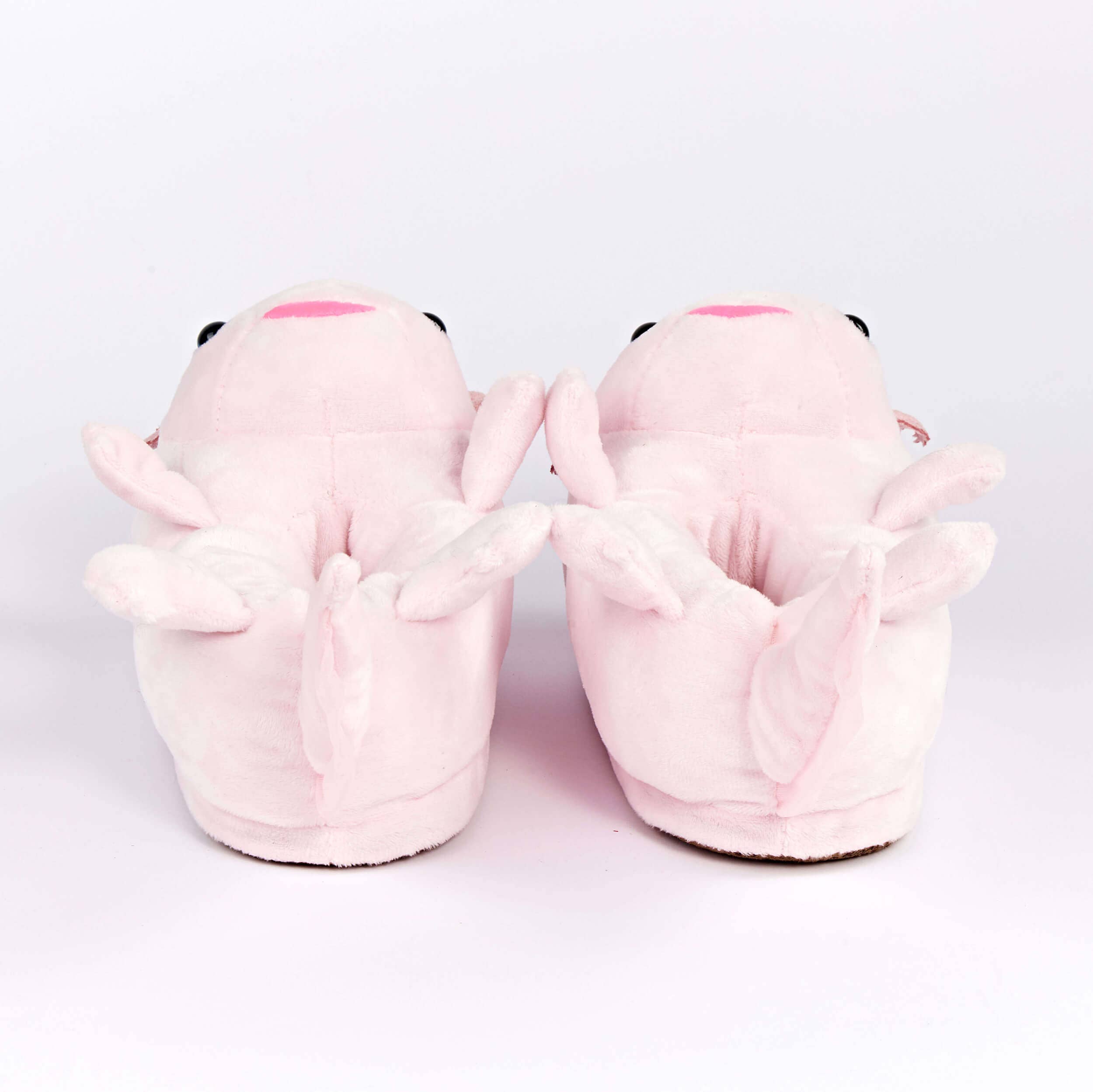 Lulu the Axolotl | Kid's Plush Animal Slippers with Grippers