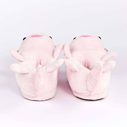 Lulu the Axolotl | Kid's Plush Animal Slippers with Grippers