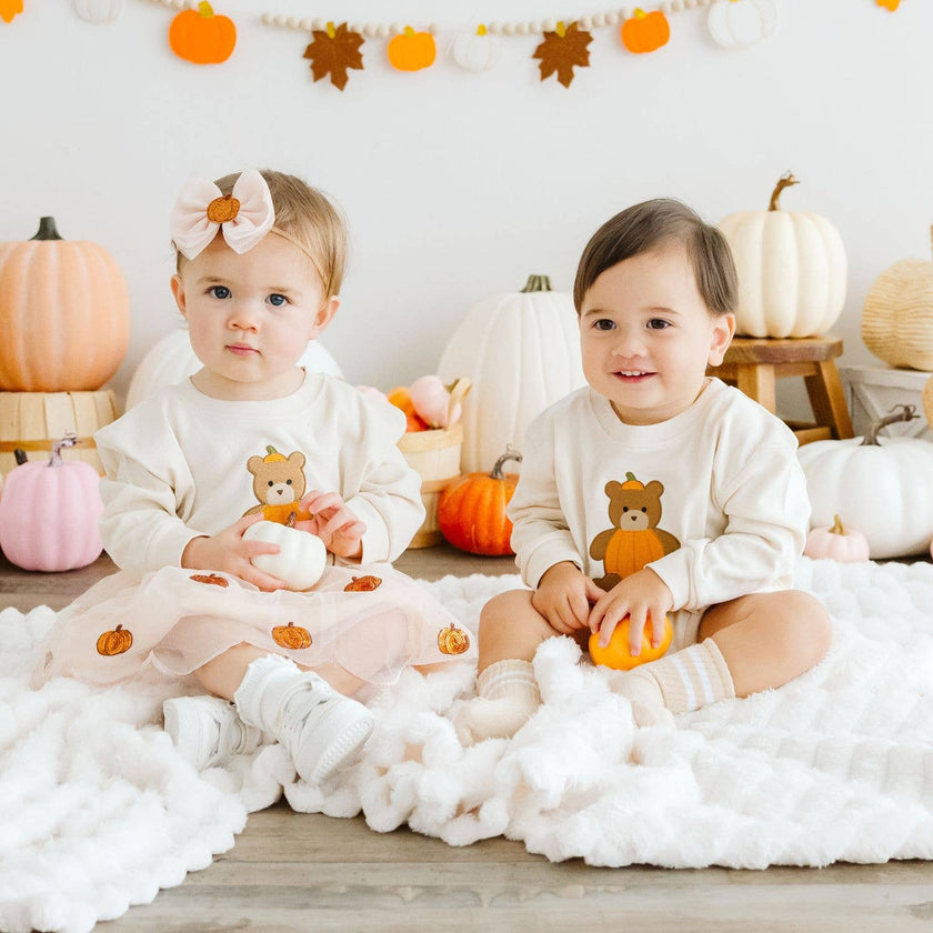 Pumpkin Tulle Bow Baby Headband - Hair Accessories - Fall